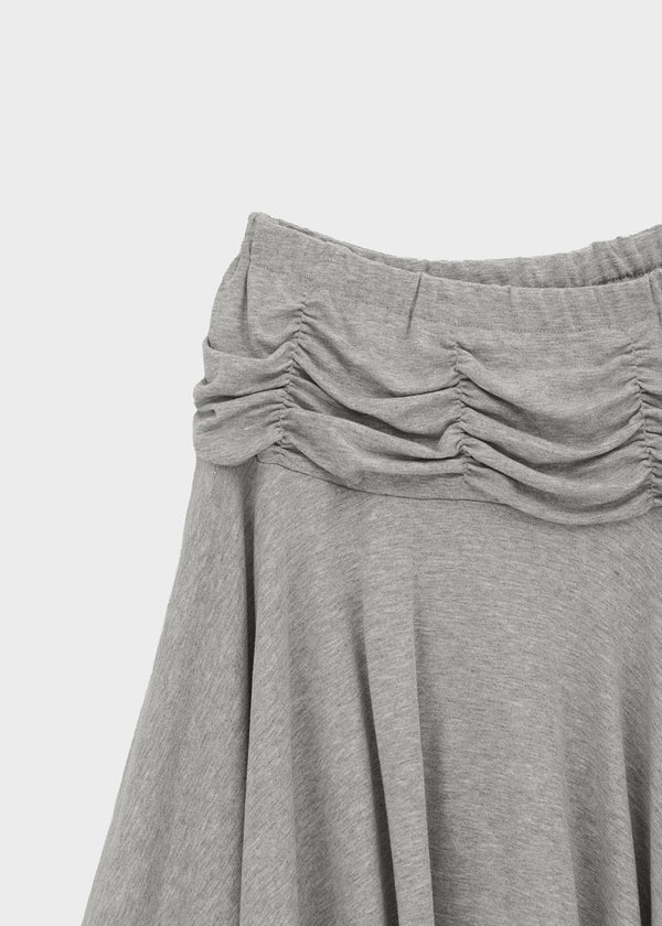 Clie shirred asymmetrical midi skirt