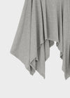 Clie shirred asymmetrical midi skirt
