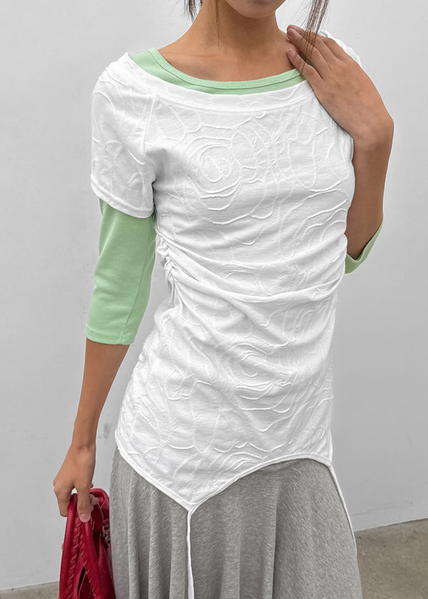 Soa Jacquard Strap Short Sleeve T-shirt