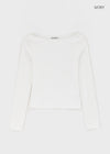 [B-BASIC] Tension Standard Boat Neck Long Sleeve Tee (3 SIZE)