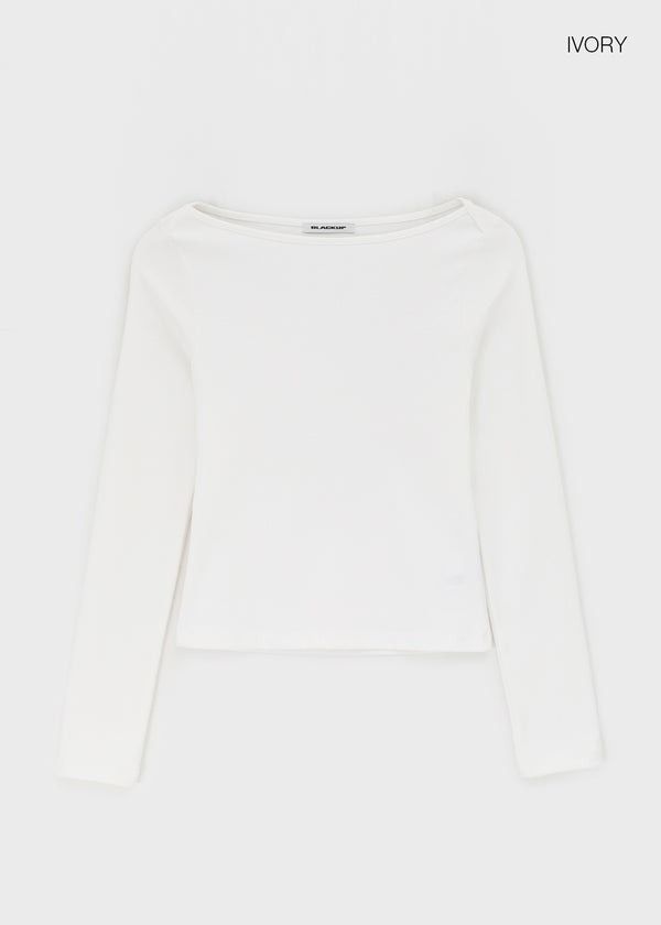 [B-BASIC] Tension Standard Boat Neck Long Sleeve Tee (3 SIZE)