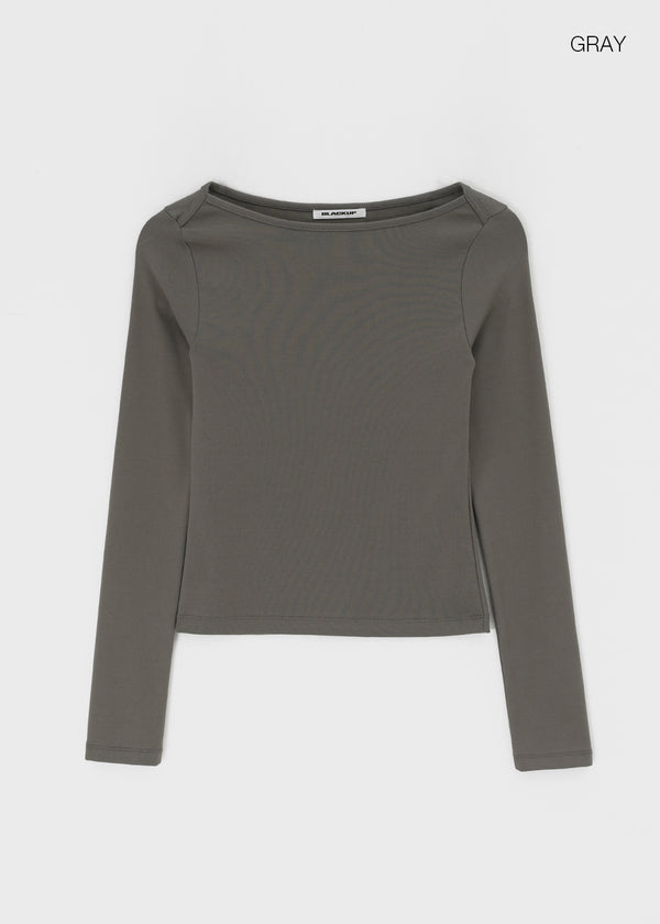 [B-BASIC] Tension Standard Boat Neck Long Sleeve Tee (3 SIZE)