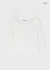 [B-BASIC] Tension Standard Boat Neck 3/4 Sleeve Cardigan (2 SIZE)