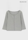 [B-BASIC] Tension Standard Boat Neck 3/4 Sleeve Cardigan (2 SIZE)