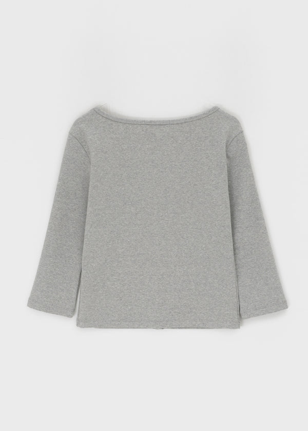 [B-BASIC] Tension Standard Boat Neck 3/4 Sleeve Cardigan (2 SIZE)