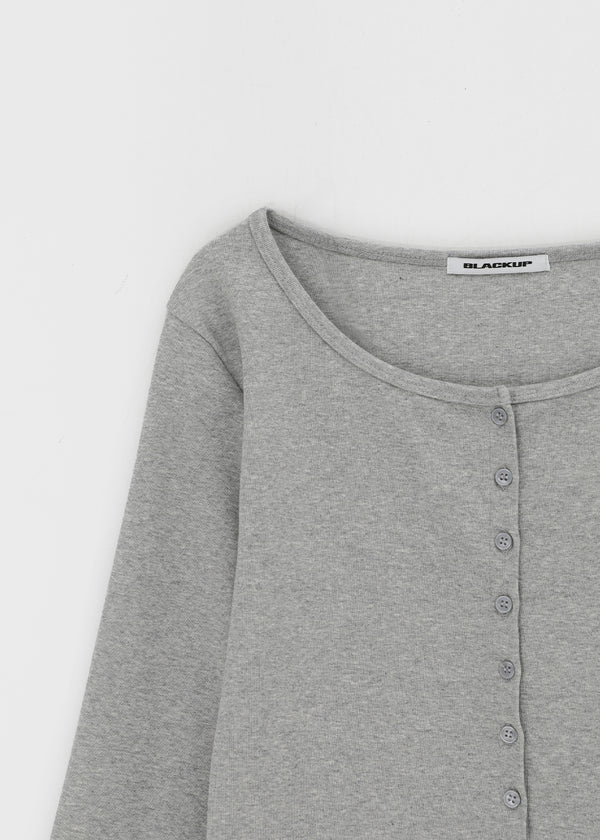[B-BASIC] Tension Standard Boat Neck 3/4 Sleeve Cardigan (2 SIZE)