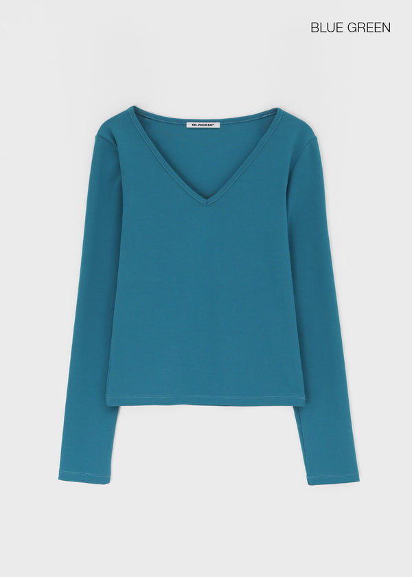 [B-BASIC] Tension Standard V-Neck Long Sleeve T-Shirt (3 SIZE)