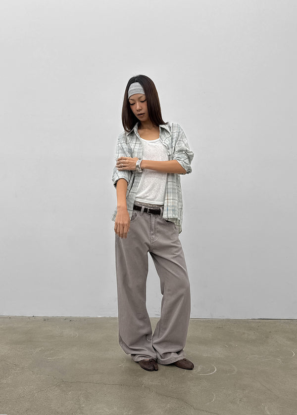 (UNISEX) Tab Semi-Bootcut Wide Pants