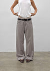 (UNISEX) Tab Semi-Bootcut Wide Pants