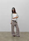 (UNISEX) Tab Semi-Bootcut Wide Pants