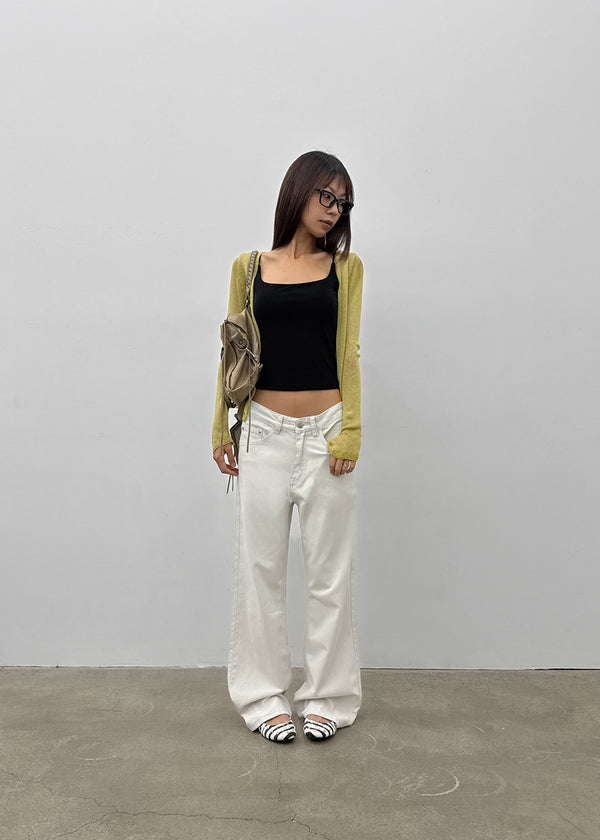 (UNISEX) Tab Semi-Bootcut Wide Pants