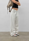(UNISEX) Tab Semi-Bootcut Wide Pants