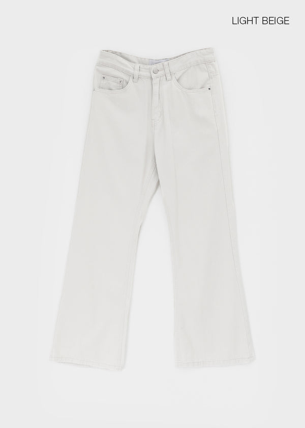 (UNISEX) Tab Semi-Bootcut Wide Pants