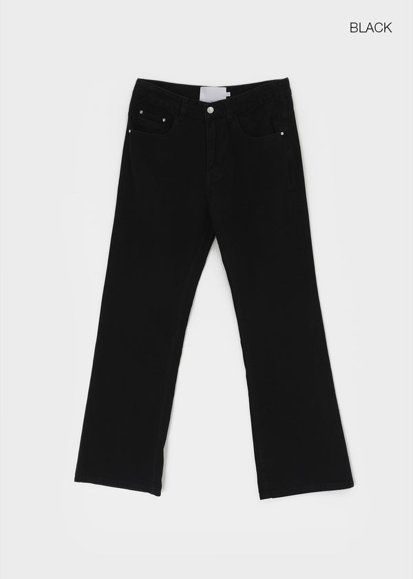 (UNISEX) Tab Semi-Bootcut Wide Pants