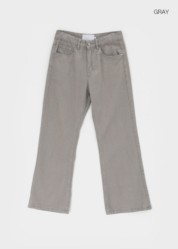 (UNISEX) Tab Semi-Bootcut Wide Pants