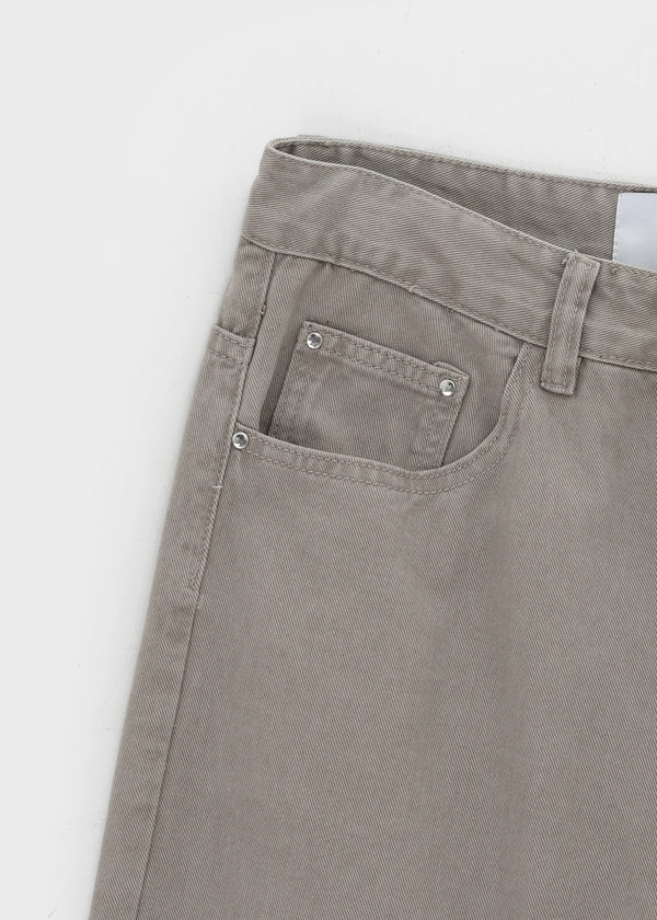 (UNISEX) Tab Semi-Bootcut Wide Pants