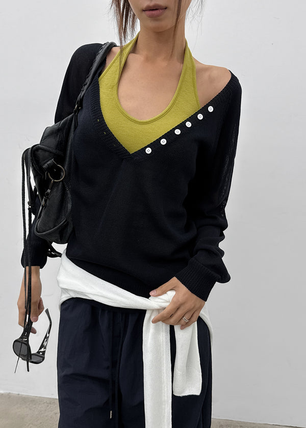 Pablen Deep V-neck Summer Knit