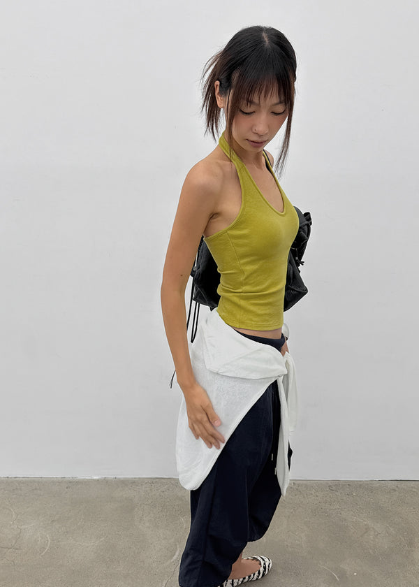 Ruetti Ribbed Halter Sleeveless (Built-in Cup)