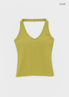 Ruetti Ribbed Halter Sleeveless (Built-in Cup)