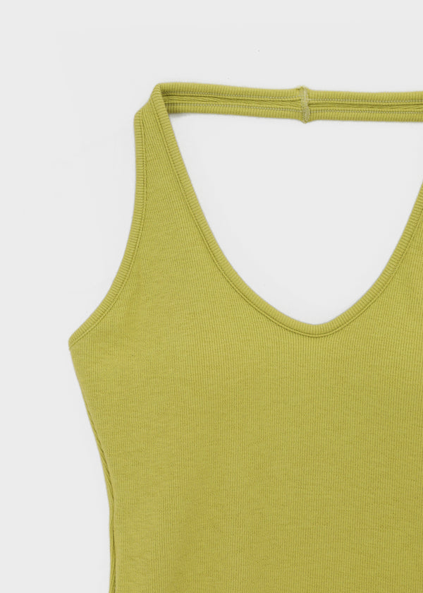 Ruetti Ribbed Halter Sleeveless (Built-in Cup)