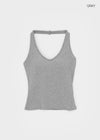 Ruetti Ribbed Halter Sleeveless (Built-in Cup)