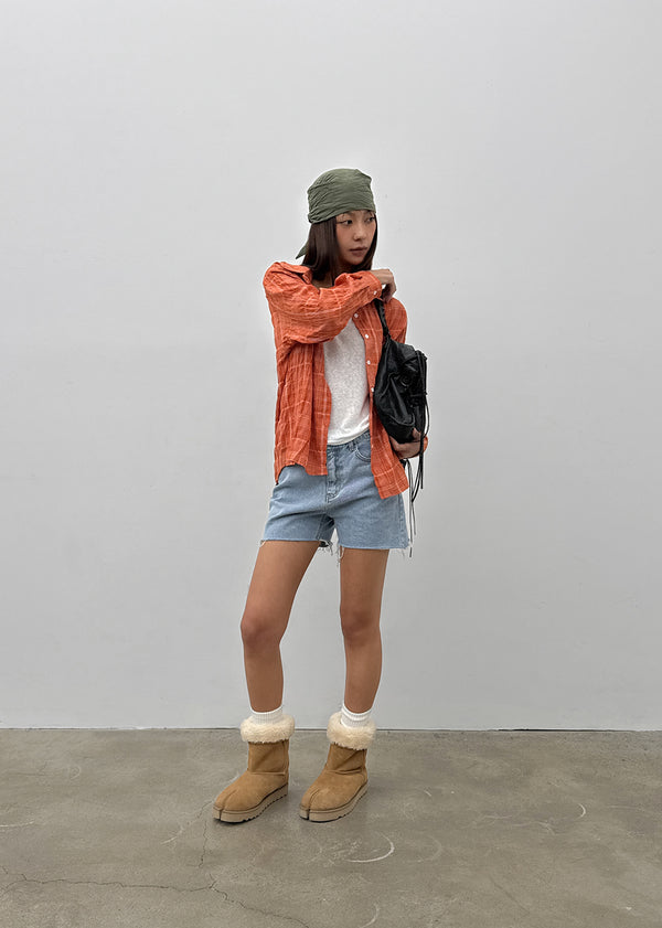 Meiren Cut-off Denim Shorts