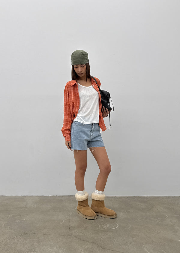 Meiren Cut-off Denim Shorts
