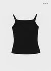 [B-BASIC] Basic Cotton Spandex Strap Square Neck Sleeveless (Built-in Cups) (2 SIZE)