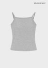 [B-BASIC] Basic Cotton Spandex Strap Square Neck Sleeveless (Built-in Cups) (2 SIZE)