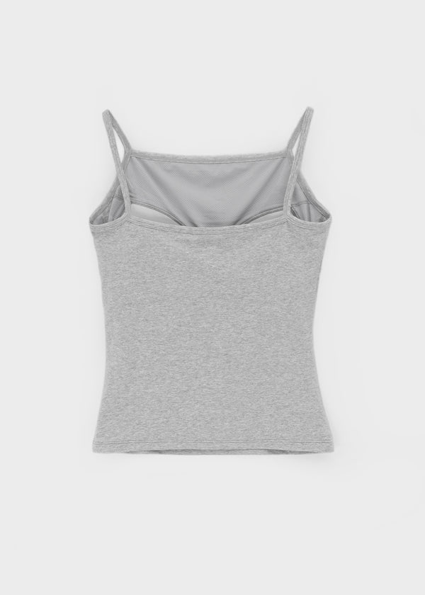 [B-BASIC] Basic Cotton Spandex Strap Square Neck Sleeveless (Built-in Cups) (2 SIZE)