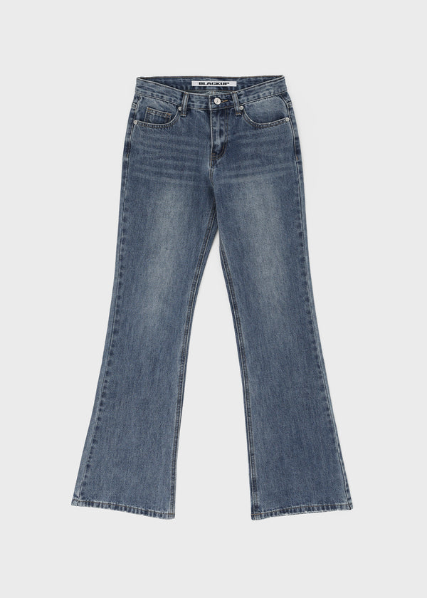 [B-DENIM] LOW NON SPAN BOOTS-CUT JEANS 057
