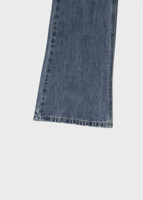 [B-DENIM] LOW NON SPAN BOOTS-CUT JEANS 057