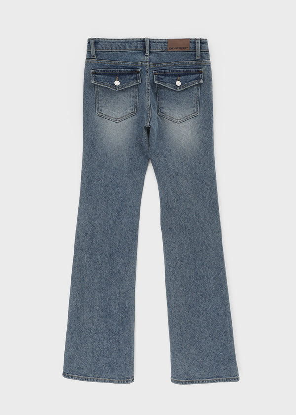 [B-DENIM] LOW POCKET BOOTS-CUT 058