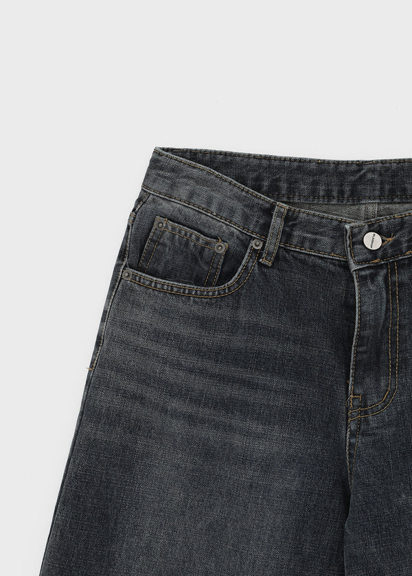 [B-DENIM] DARK BLUE WIDE 059
