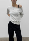 [MADE] Tealc Off-shoulder 3/4 Sleeve Sweatshirt