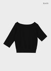 [MADE] Tealc Off-shoulder 3/4 Sleeve Sweatshirt