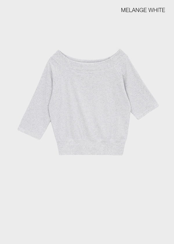 [MADE] Tealc Off-shoulder 3/4 Sleeve Sweatshirt