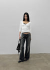 Iraetic low-waist bootcut denim pants