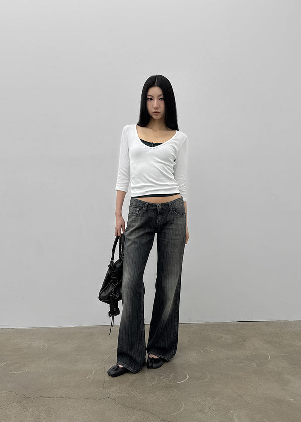 Iraetic low-waist bootcut denim pants