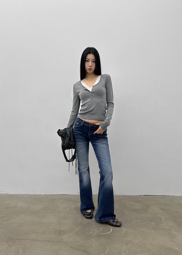 Swarm Low-waisted Bootcut Denim Pants