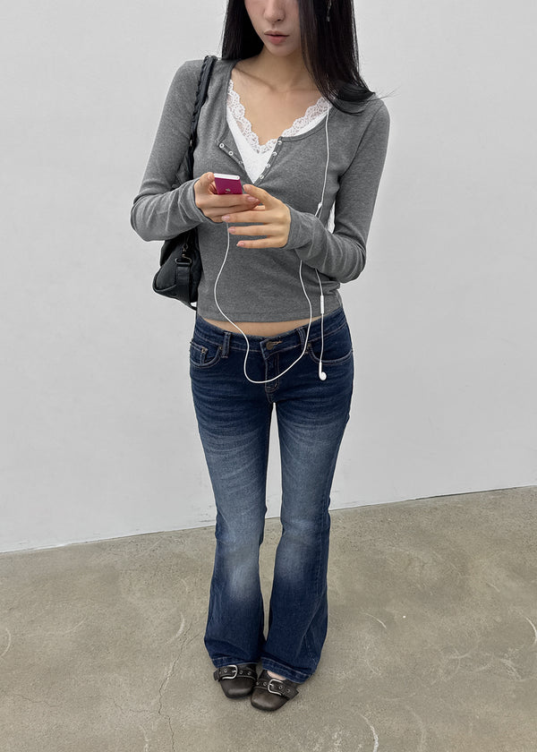 Swarm Low-waisted Bootcut Denim Pants