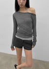[MADE] Karen Off-shoulder Tencel Long Sleeve Tee