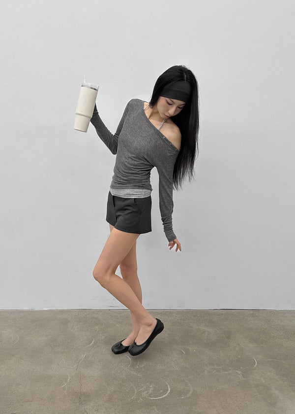 [MADE] Karen Off-shoulder Tencel Long Sleeve Tee