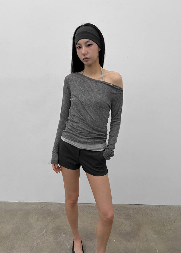 [MADE] Karen Off-shoulder Tencel Long Sleeve Tee