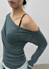 [MADE] Karen Off-shoulder Tencel Long Sleeve Tee