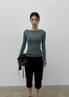 [MADE] Karen Off-shoulder Tencel Long Sleeve Tee