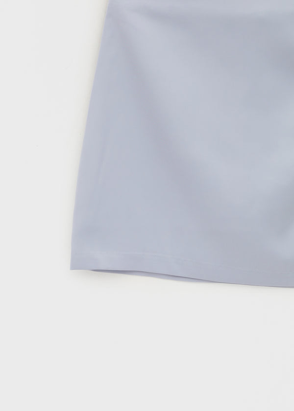 Tactile satin shirred mini skirt-pants