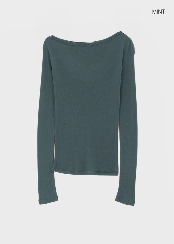 [MADE] Karen Off-shoulder Tencel Long Sleeve Tee