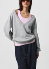 [B-BASIC] Mid-Sweat Deep V-Neck Sweatshirt
