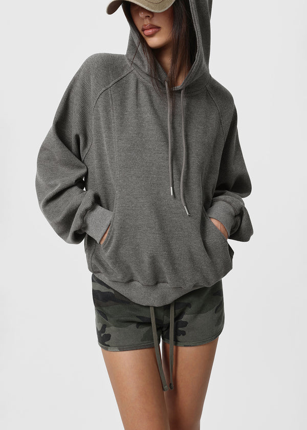 [B-BASIC] Waffle Loose Fit Hoodie